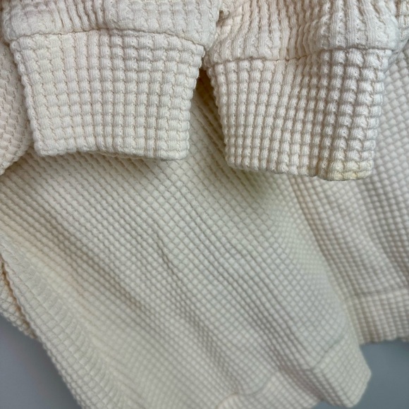 The North Face Chabot Gardenia White Mock neck Long sleeve Waffle Knit Sweater L - Picture 4 of 6